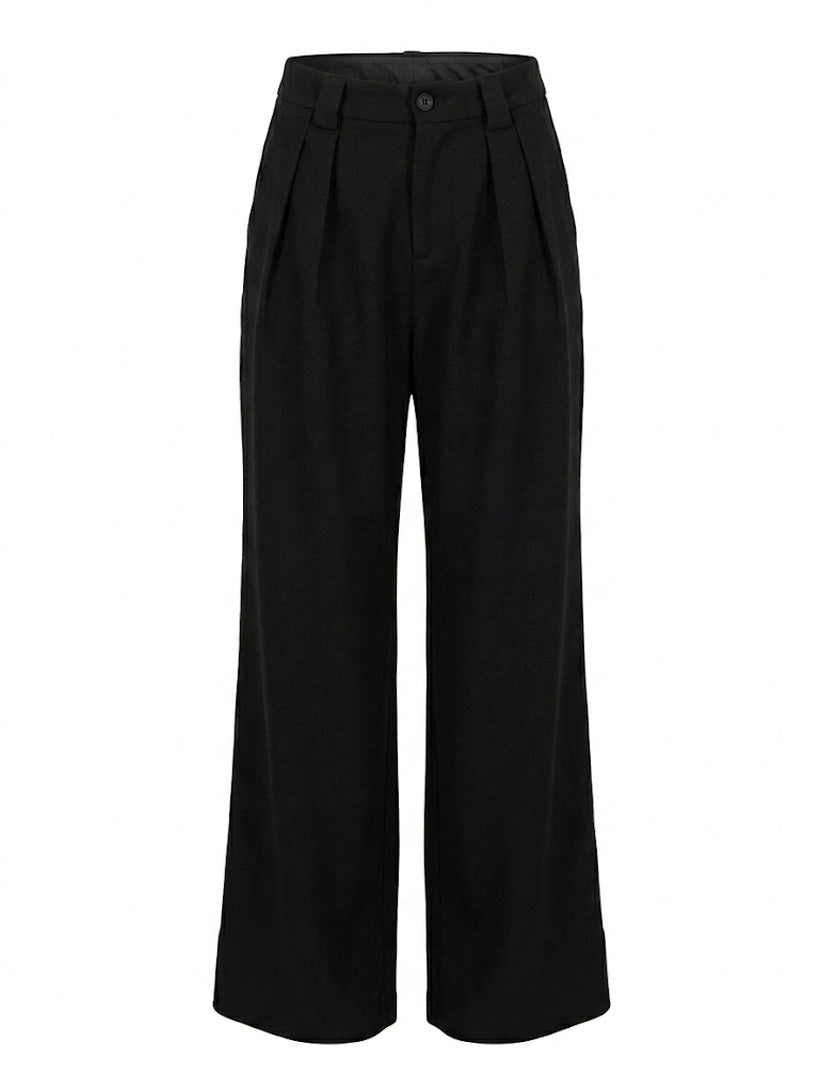 Emma Pleat Pant Black